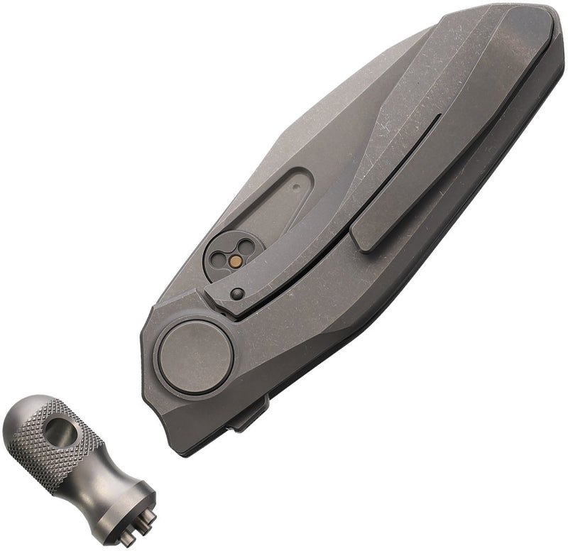 Reate VK-FROK Frame Lock Ti Stonewash Folding Knife — Elmax [REA262] — product view 2