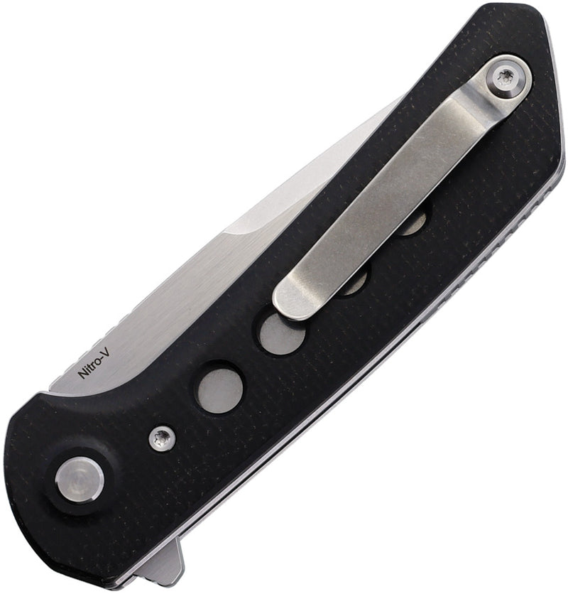 Reate PL-XF Pivot Lock Black Micarta Stonewash Folding Knife — Nitro V [REAPLXF11] — product view 2