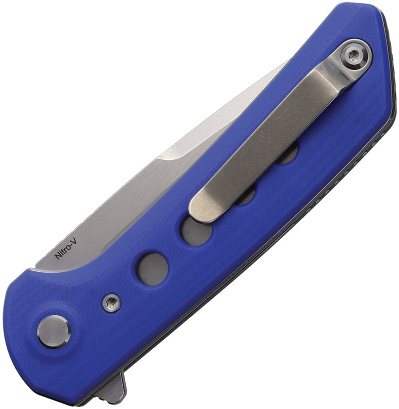 Reate PL-XF Pivot Lock Blue G10 Stonewash Folding Knife — Nitro V [REAPLXF13] — product view 2