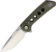 Reate PL-XF Pivot Lock Green Micarta Stonewash Folding Knife — Nitro V [REAPLXF3] — product view 1