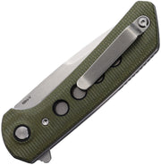 Reate PL-XF Pivot Lock Green Micarta Stonewash Folding Knife — Nitro V [REAPLXF3] — product view 2