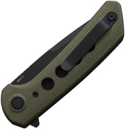 Reate PL-XF Pivot Lock Green Micarta PVD Folding Knife — Nitro V [REAPLXF4] — product view 2