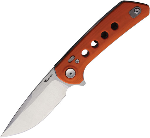 Reate PL-XF Pivot Lock Orange G10 Stonewash Folding Knife — Nitro V [REAPLXF5] — product view 1
