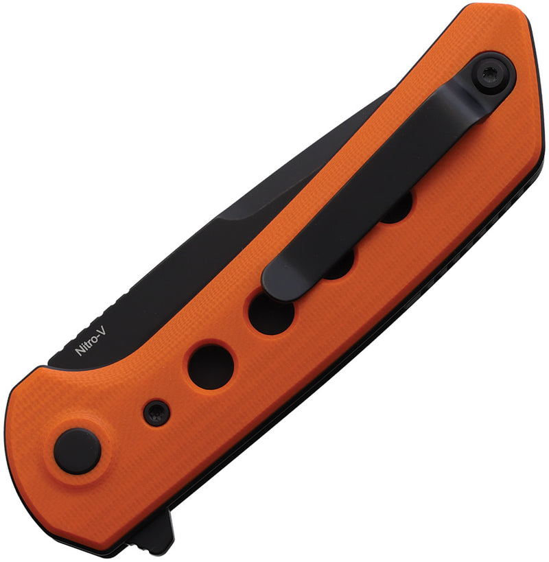 Reate PL-XF Pivot Lock Orange G10 PVD Folding Knife — Nitro V [REAPLXF6] — product view 2