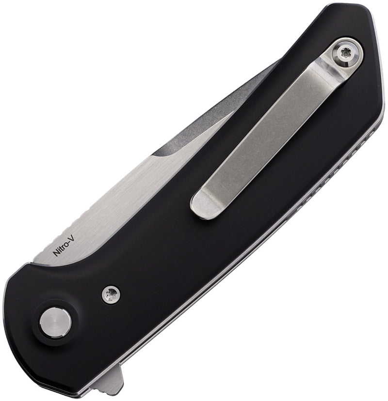 Reate PL-XF Pivot Lock Black Al Stonewash Folding Knife — Nitro V [REAPLXFA1] — product view 2