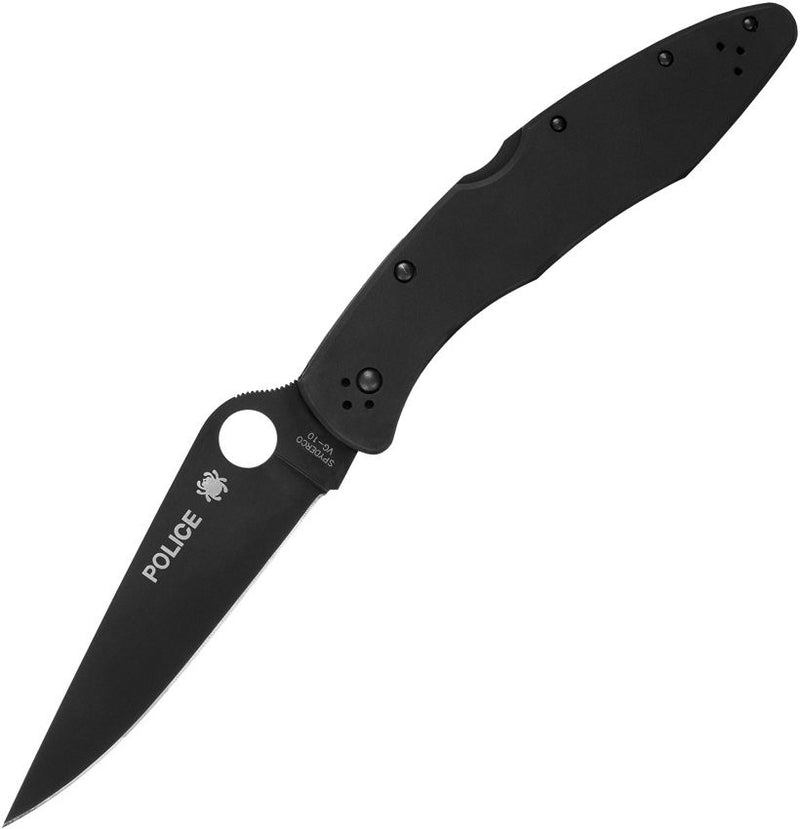 Spyderco Police Model Lockback Black (Black) (4.25" Black) [C07BKP]