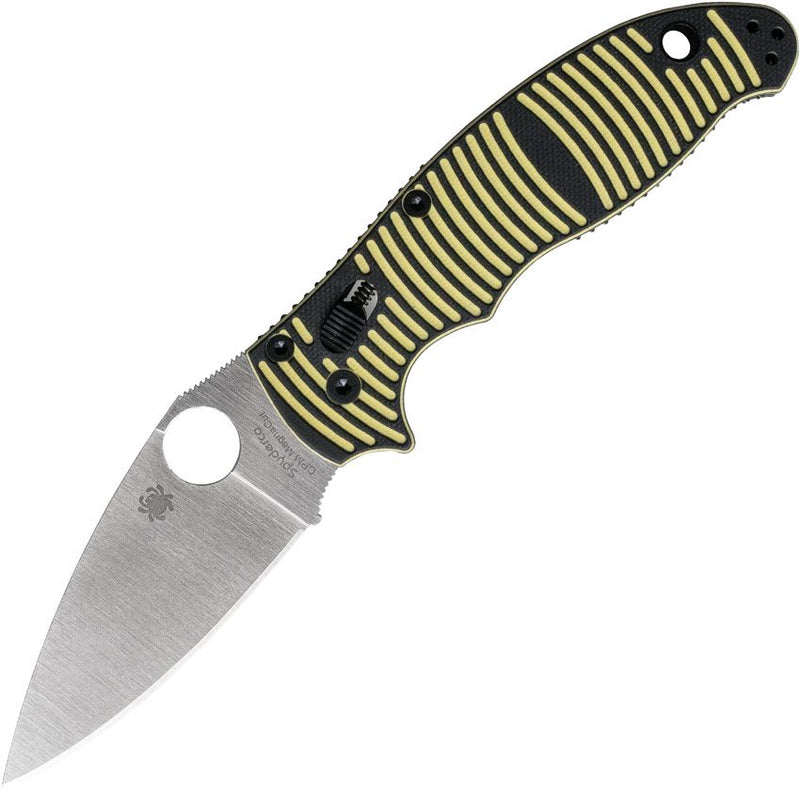 Spyderco Manix 2 Ball Bearing Lock Yel (Black) (3.38" Satin) [C101GBKYLMCP2]