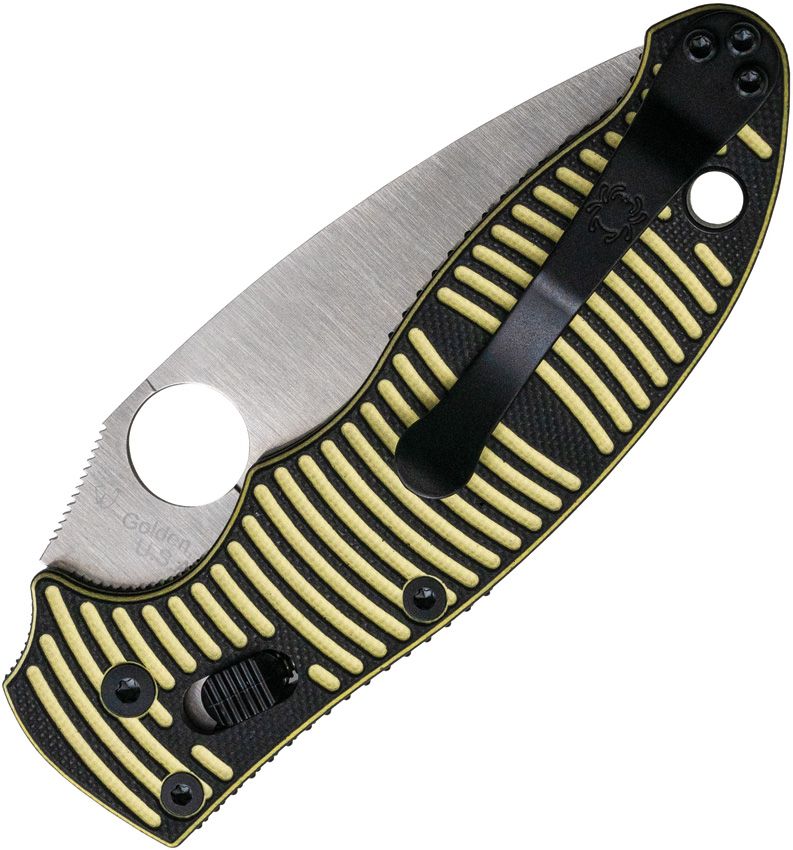 Spyderco Manix 2 Ball Bearing Lock Yel (Black) (3.38" Satin) [C101GBKYLMCP2]