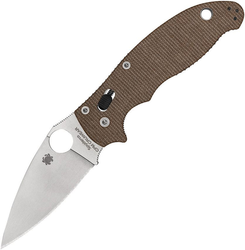 Spyderco Manix 2 Ball Bearing Lock Mic (Brown) (3.38" Satin) [C101MPCW2]