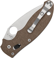 Spyderco Manix 2 Ball Bearing Lock Mic (Brown) (3.38" Satin) [C101MPCW2] - Image 2