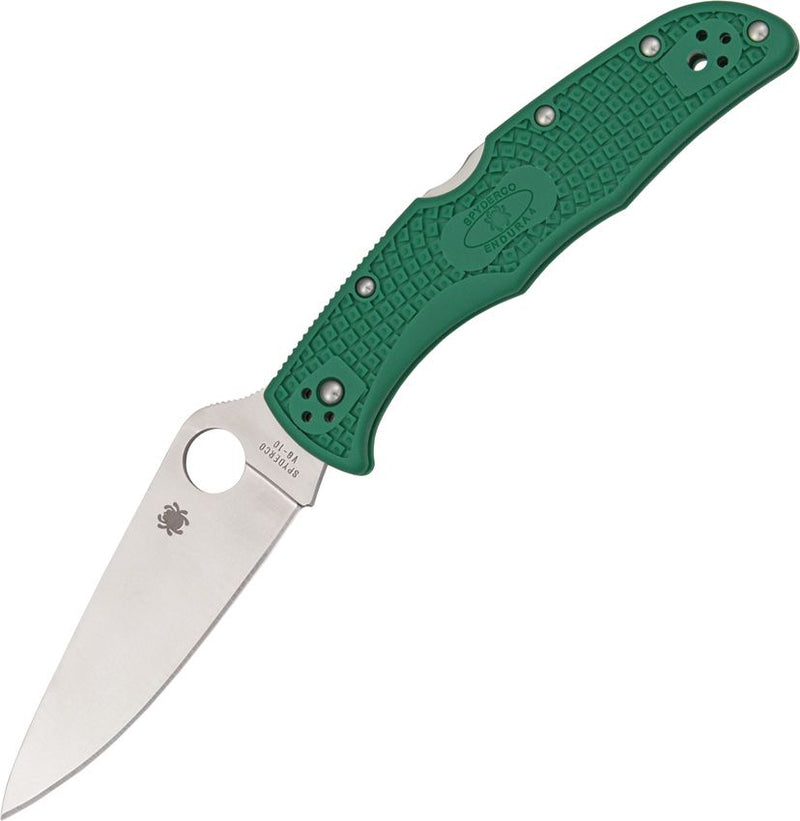 Spyderco Endura 4 Lockback Green (Green) (3.75" Satin) [C10FPGR]
