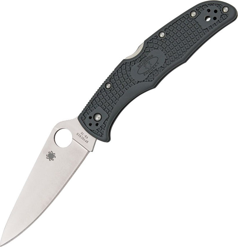Spyderco Endura 4 Lockback Gray (Gray) (3.75" Satin) [C10FPGY]