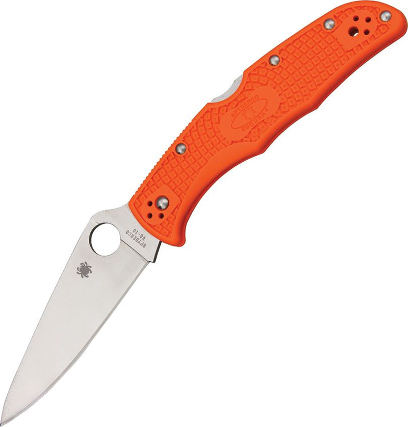 Spyderco Endura 4 Lockback Orange (Orange) (3.75" Satin) [C10FPOR]