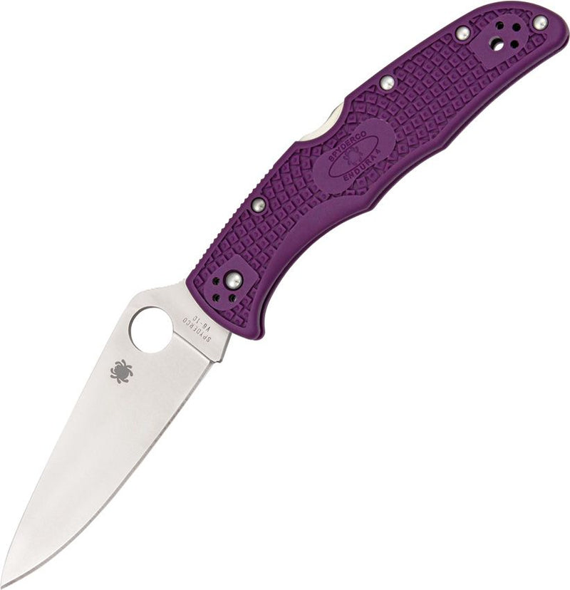 Spyderco Endura 4 Lockback Purple (Red) (3.75" Satin) [C10FPPR]