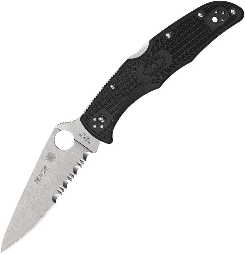 Spyderco Endura 4 Lockback Black (Black) (3.88" Satin) [C10FPSBKRD]