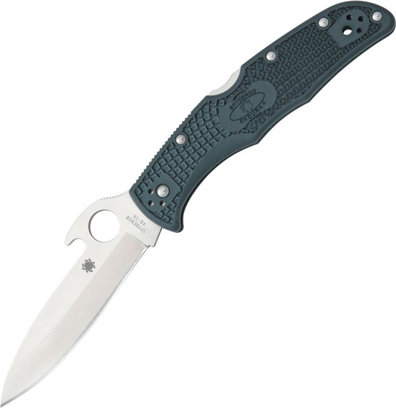 Spyderco Endura 4 Lockback Wave (Black) (3.75" Satin) [C10PGYW]