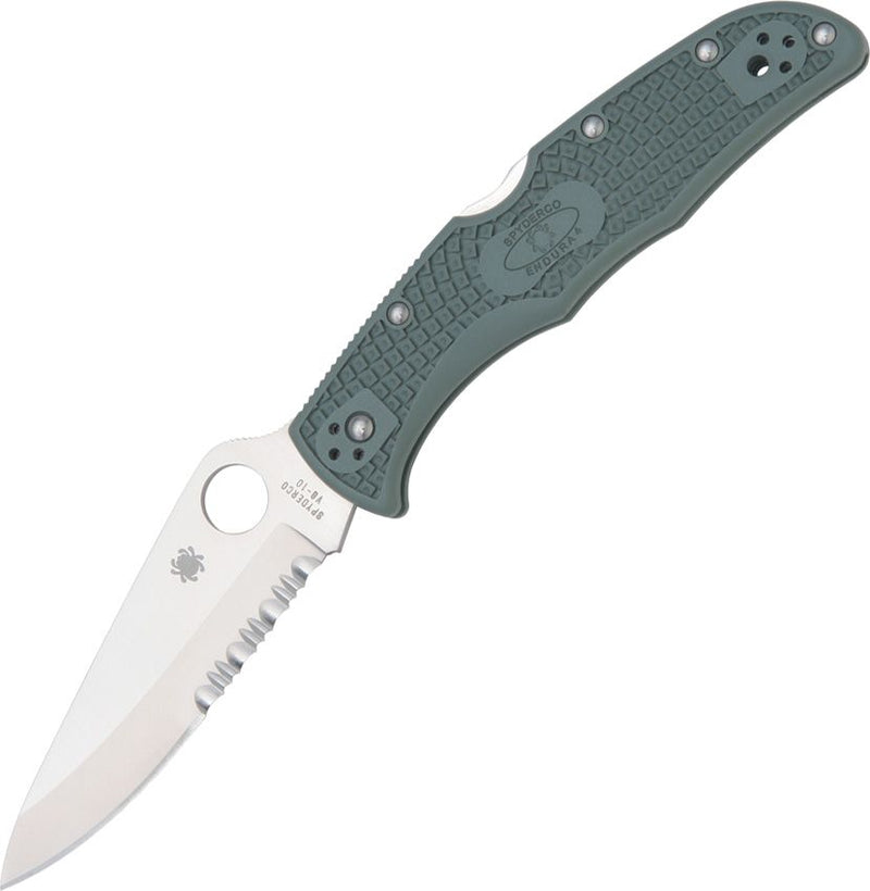 Spyderco Endura 4 Lockback Green (Green) (3.75" Satin) [C10PSFG]