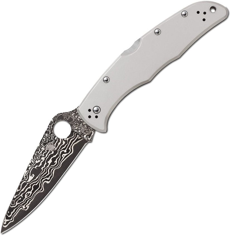 Spyderco Endura 4 Titanium Damascus (Red) (3.75" Satin) [C10TIPD]