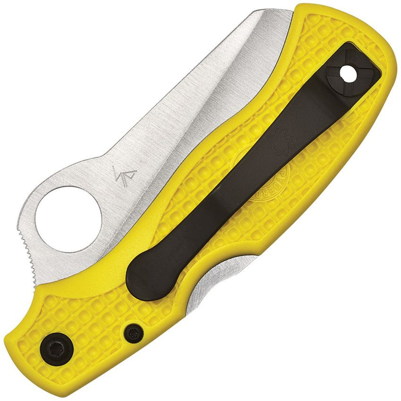 Spyderco Saver Salt Lockback Yellow (Red) (3" Satin) [C118SYL] - Image 2
