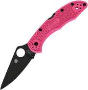 Spyderco Pink Heals Delica Lockback (Black) (3" Black) [C11FPPNS30VBK]