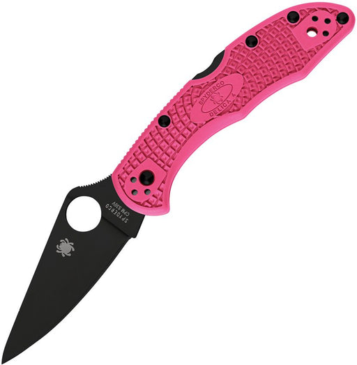 Spyderco Pink Heals Delica Lockback (Black) (3" Black) [C11FPPNS30VBK]