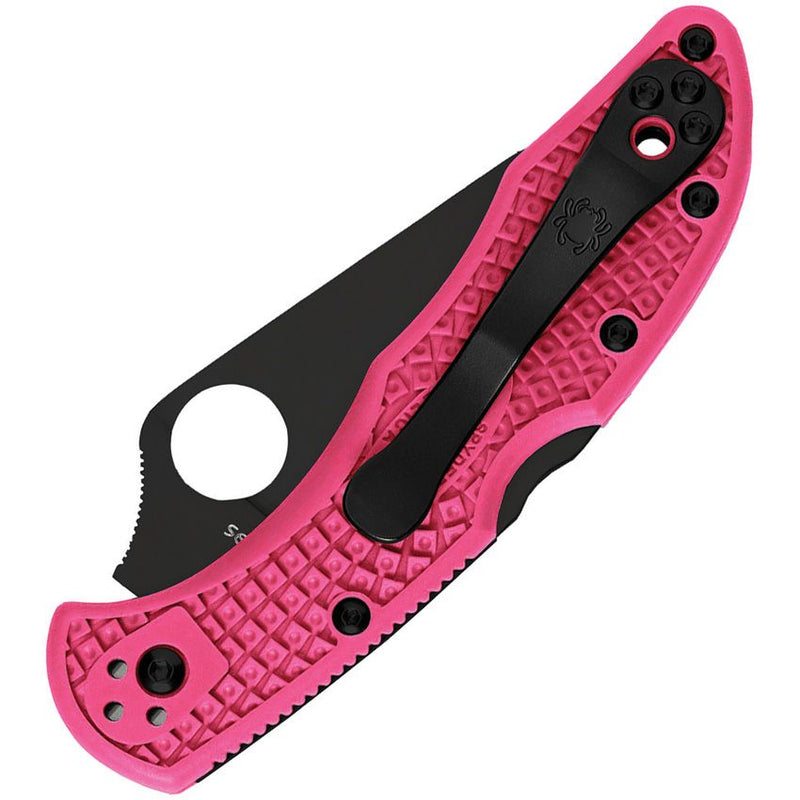 Spyderco Pink Heals Delica Lockback (Black) (3" Black) [C11FPPNS30VBK] - Image 2