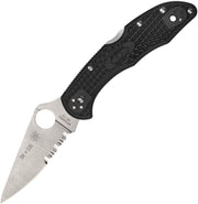 Spyderco Delica 4 Lockback Red Line (Black) (3" Satin) [C11FPSBKRD]