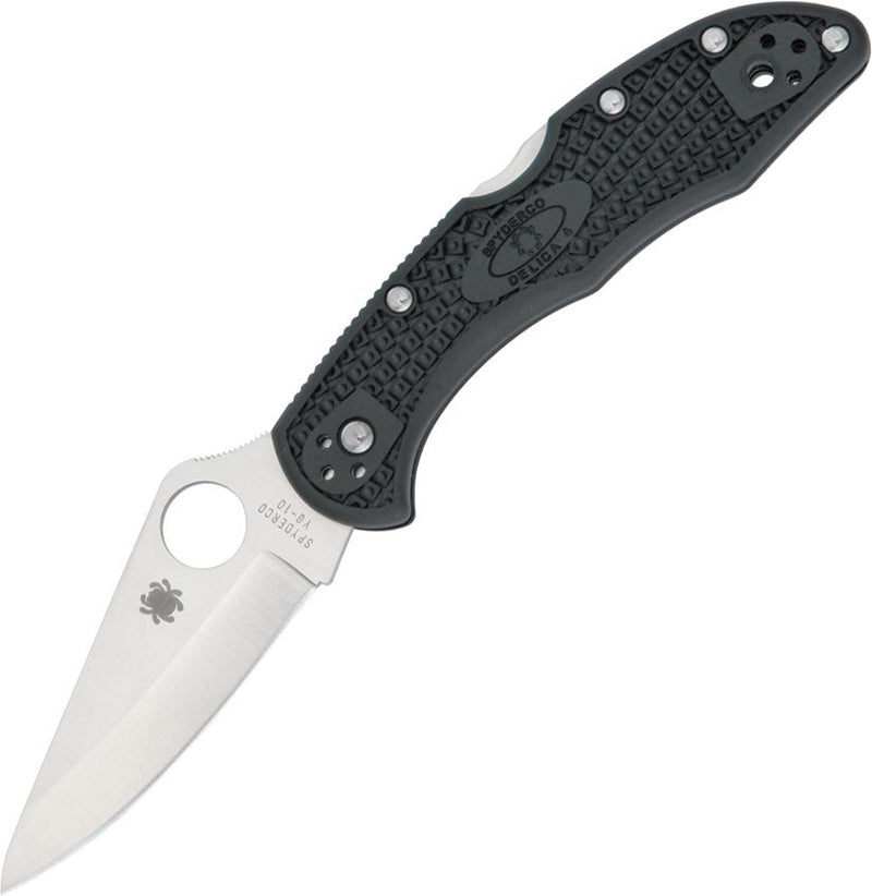 Spyderco Delica 4 Lockback Black (Black) (3" Satin) [C11PBK]
