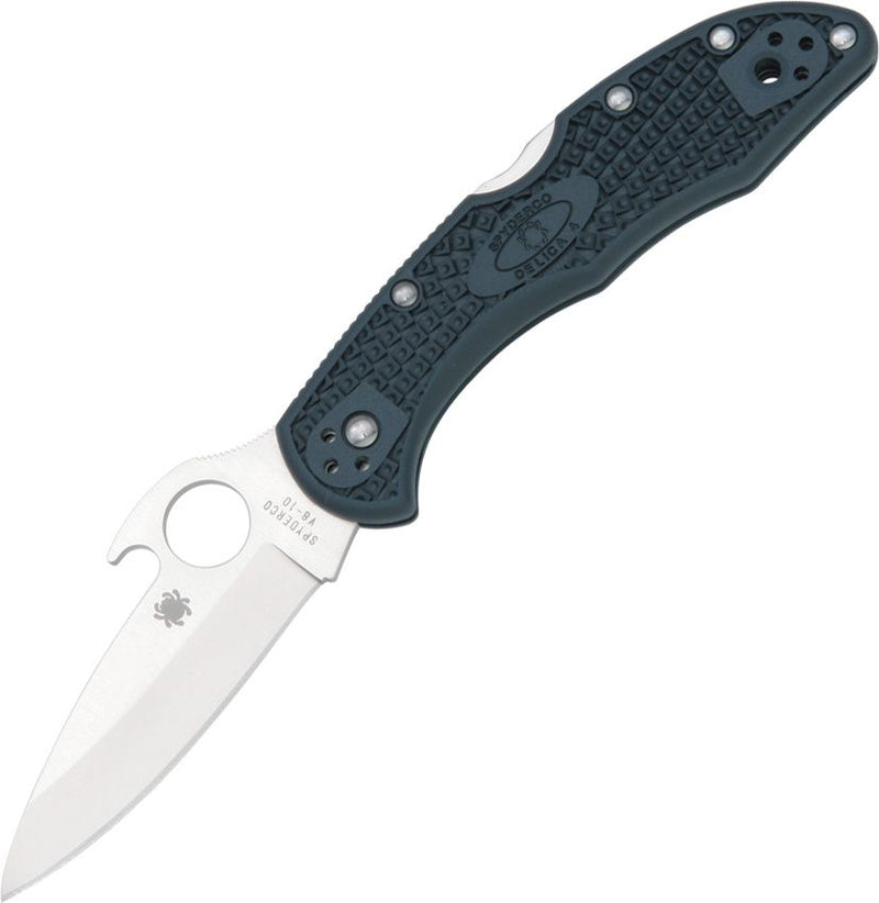 Spyderco Delica 4 Lockback Gray Wave (Gray) (3" Satin) [C11PGYW]