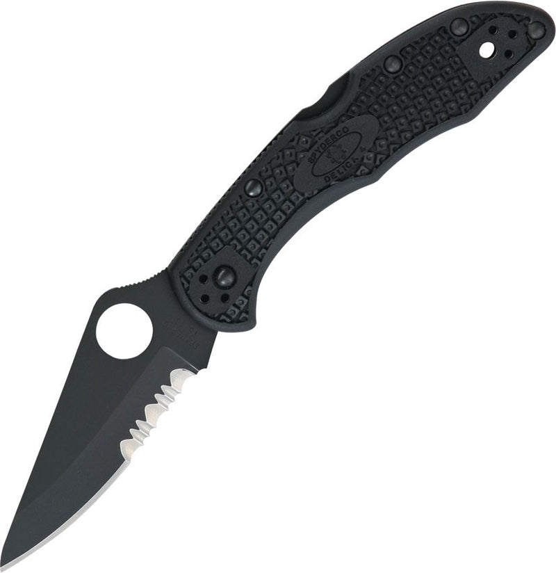 Spyderco Delica 4 Lockback Black (Black) (3" Satin) [C11PSBBK]