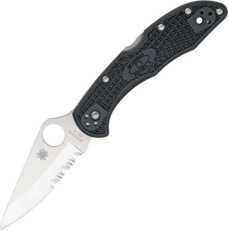 Spyderco Delica 4 Lockback Black (Black) (3" Satin) [C11PSBK]