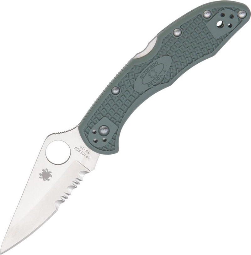 Spyderco Delica 4 Lockback Green (Green) (3" Satin) [C11PSFG]