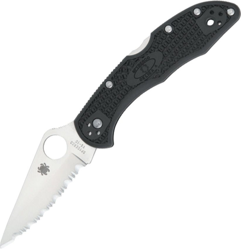 Spyderco Delica 4 Lockback Black (Black) (3" Satin) [C11SBK]
