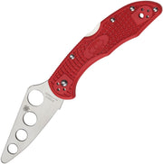 Spyderco Delica 4 Lockback Trainer (Red) (6" Satin) [C11TR]