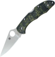 Spyderco Delica 4 Lockback Zombie (Green) (3" Satin) [C11ZFPGR]