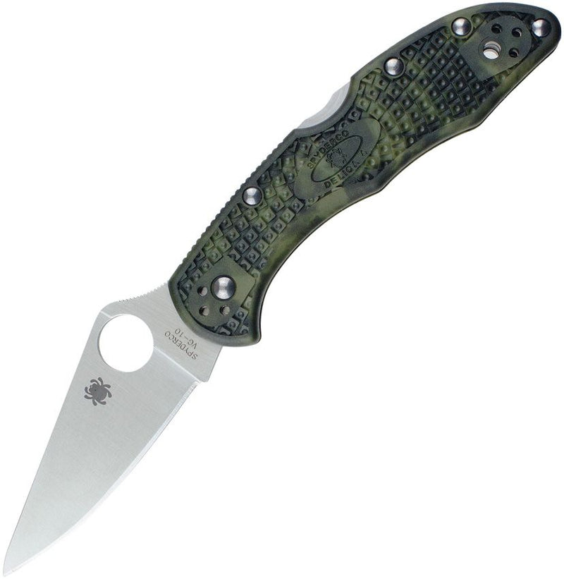 Spyderco Delica 4 Lockback Zombie (Green) (3" Satin) [C11ZFPGR]