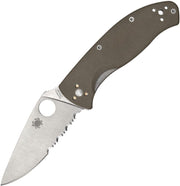 Spyderco Tenacious Linerlock Brown G10 (Brown) (3.38" Satin) [C122GBNM4PS]