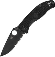 Spyderco Tenacious Linerlock Black (Black) (3.38" Satin) [C122PSBBK]