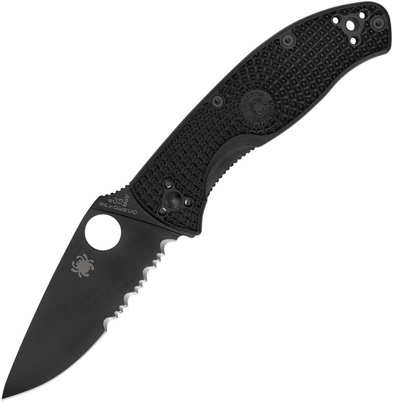 Spyderco Tenacious Linerlock Black (Black) (3.38" Satin) [C122PSBBK]