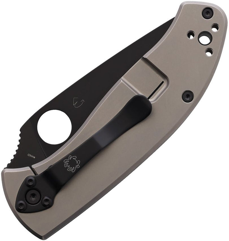 Spyderco Tenacious R.I.L. Ti Gray (Black) (3.38" Satin) [C122TIBKP] - Image 2