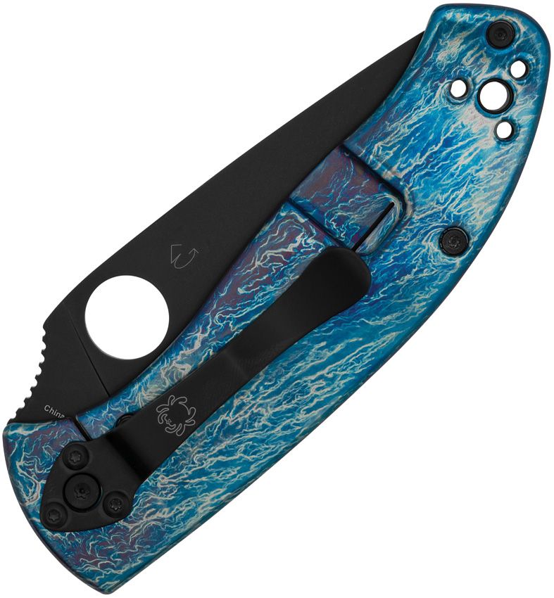 Spyderco Tenacious R.I.L. Ti Blue (Black) (3.38" Black) [C122TIBLBKD2P] - Image 2