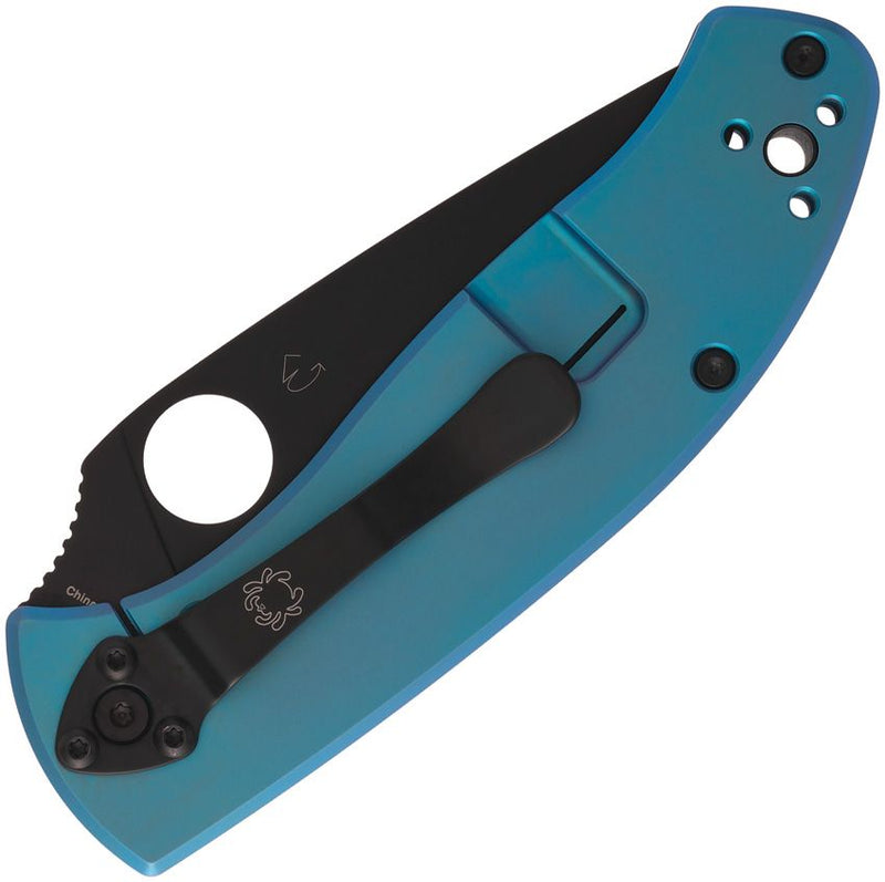 Spyderco Tenacious R.I.L. Titanium Blue (Black) (3.38" Black) [C122TIBLBKP] - Image 2