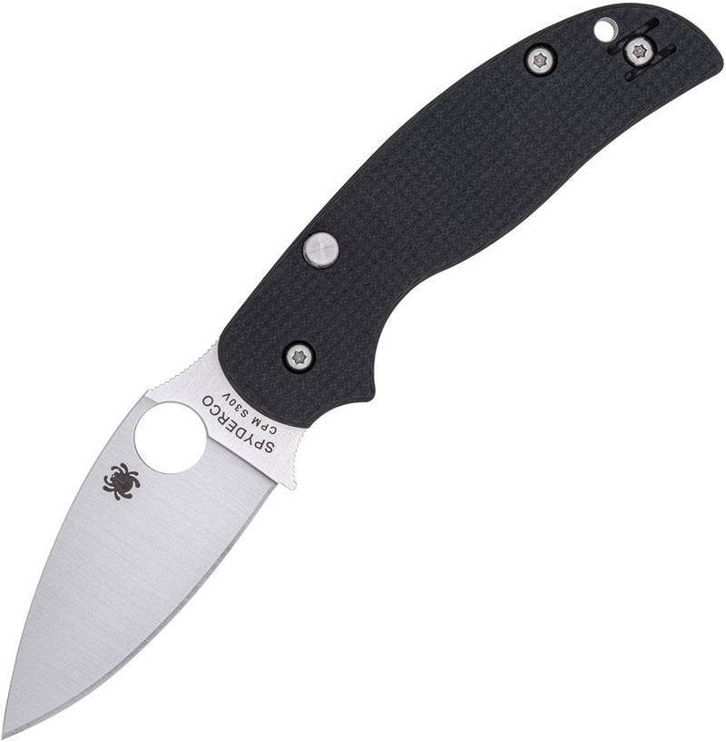 Spyderco Sage 6 Button Compression (Black) (3" Satin) [C123CFBCLP]