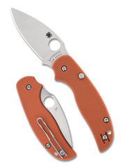 Spyderco Sage 6 Burnt Orange G10 CPM REX 121 Button-Release Compression Lock Folding Knife [C123GPBOR] - product view 3