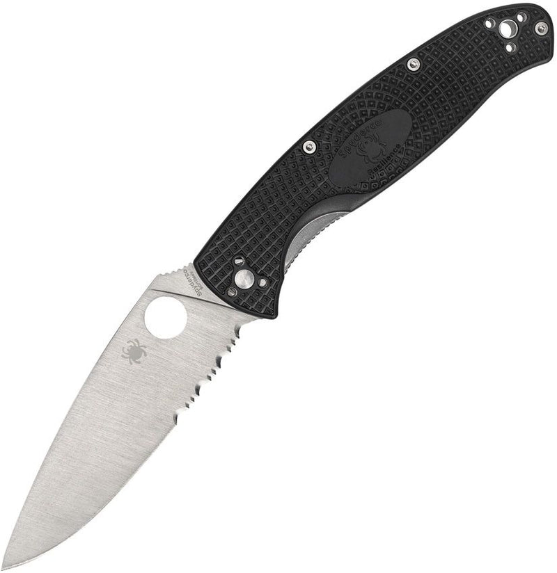 Spyderco Resilience Linerlock Black (Black) (4.25" Satin) [C142PSBK]
