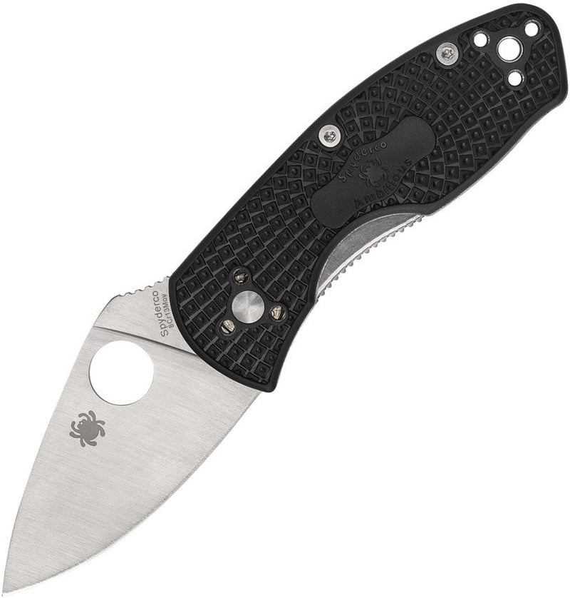 Spyderco Ambitious Light Linerlock (Black) (2.5" Satin) [C148PBK]