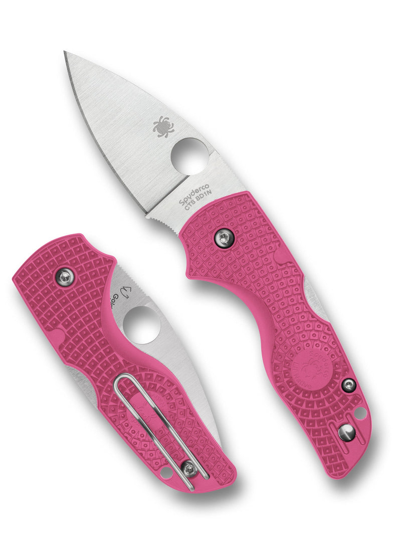 Spyderco Lil’ Native Lightweight Pink FRN Tumbled Folding Knife [C230PPN] - product view 1