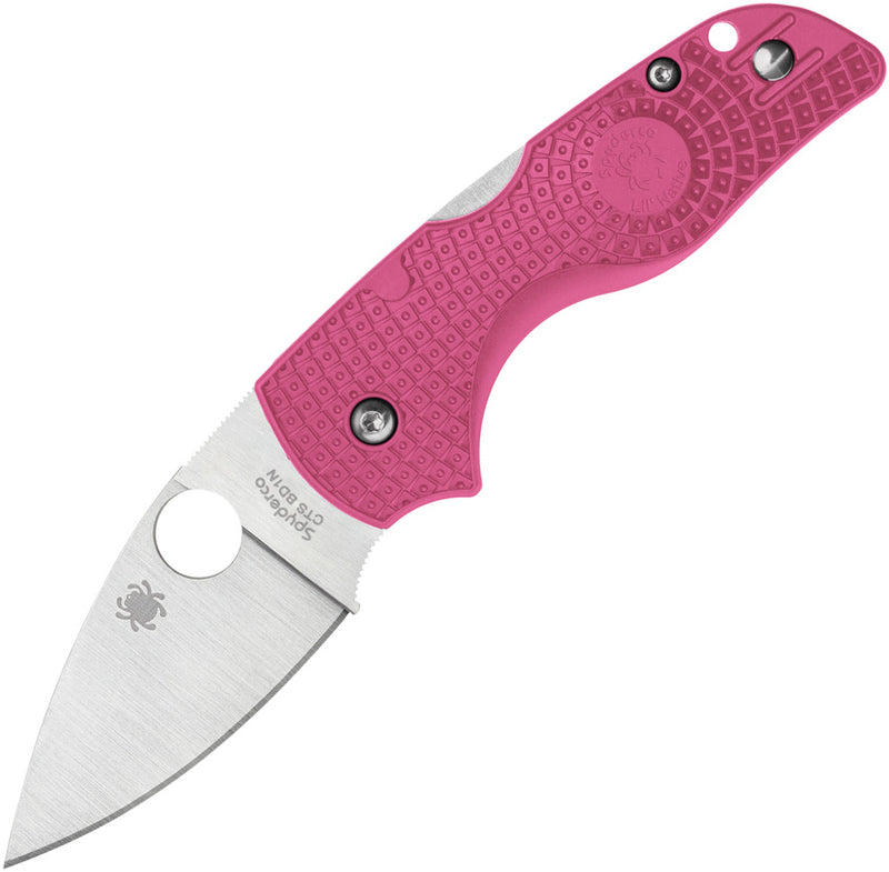 Spyderco Lil’ Native Lightweight Pink FRN Tumbled Folding Knife [C230PPN] - product view 4
