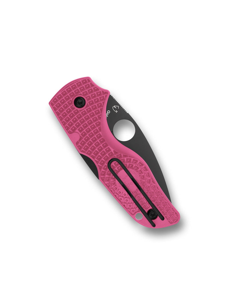 Spyderco Lil’ Native Lightweight Pink FRN Black DLC Folding Knife [C230PPNBK] - product view 3