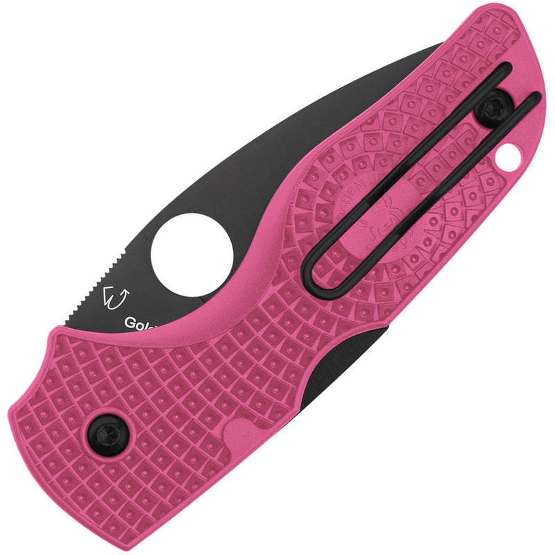 Spyderco Lil’ Native Lightweight Pink FRN Black DLC Folding Knife [C230PPNBK] - product view 5